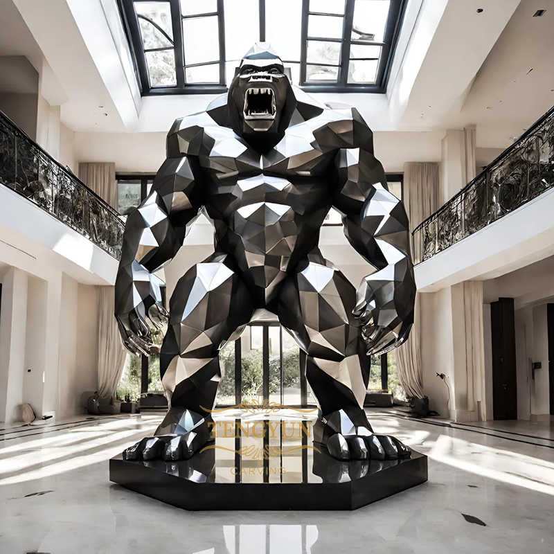 stainless steel gorilla sculpture (2)