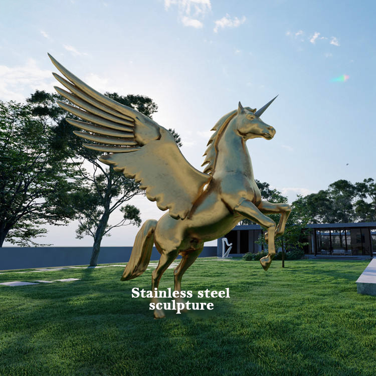 stainless steel unicorn sculpture (5)