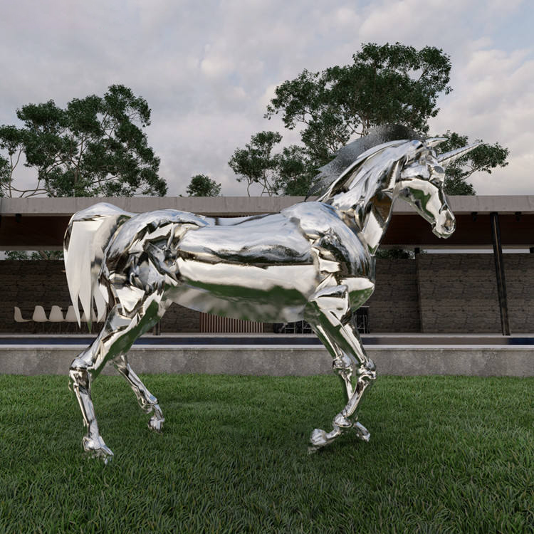 stainless steel unicorn sculpture (6)