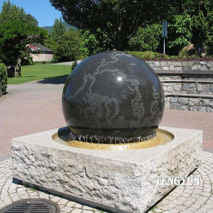 stone fountain rolling ball fengshui floating sphere (3)