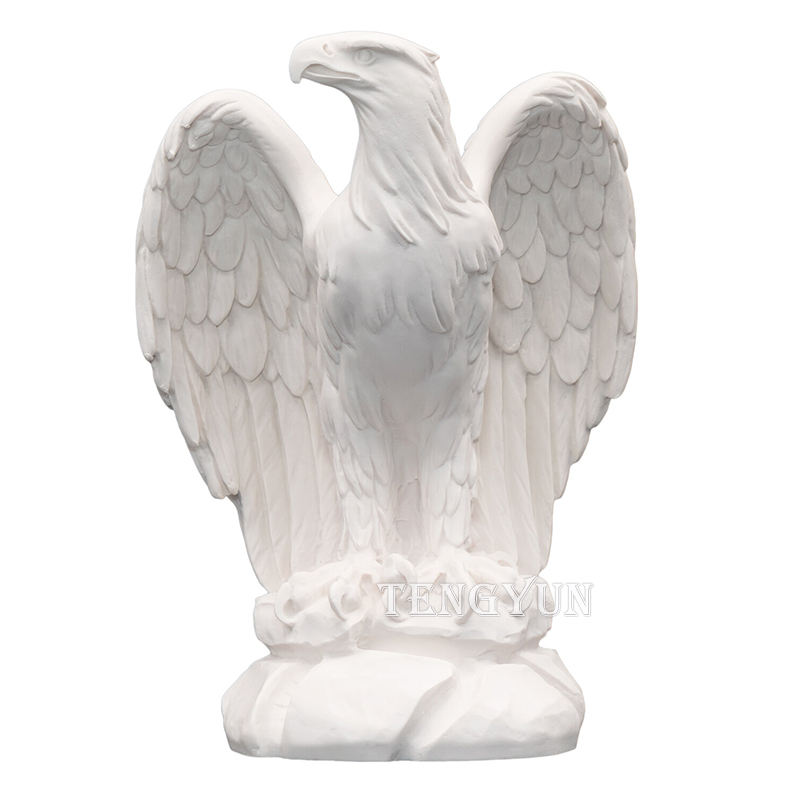 white marble eagle sculpture